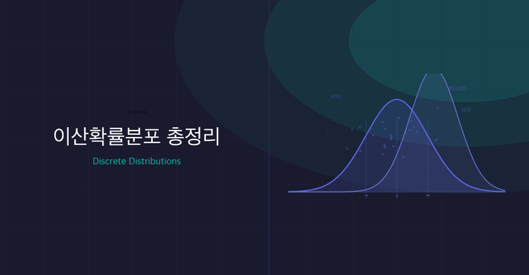 이산확률분포 총정리: 베르누이, 이항, 포아송, 기하, 초기하